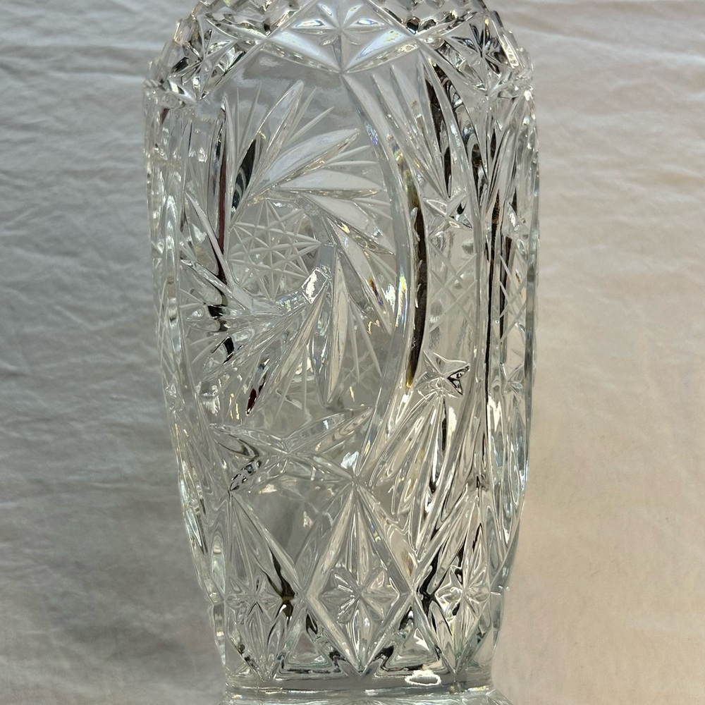 Elegant Crystal Cut Vase